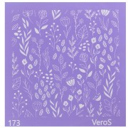 Silk Screen VeroS pour pâte polymère 90x90 mm - Motif fleurs et feuilles n°173 x1