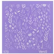 Silk Screen VeroS pour pâte polymère 90x90 mm - Motif fleurs et feuilles n°173 x1
