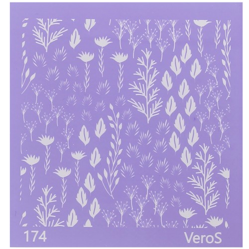 Silk Screen VeroS pour pâte polymère 90x90 mm - Motif feuilles n°174 x1