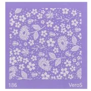 Silk Screen VeroS pour pâte polymère 90x90 mm - Motif fleurs n°186 x1