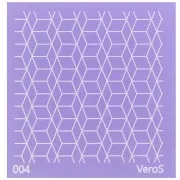 Silk Screen VeroS pour pâte polymère 90x90 mm - Motif cube 3D n°004 x1