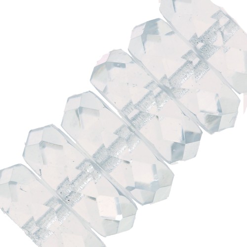 Perles rondelles Heishi facettées 14x5 mm - Crystal x10