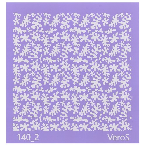 Silk Screen VeroS pour pâte polymère 90x90 mm - Motif petits algues n°140_2 x1
