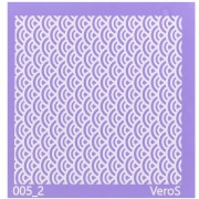 Silk Screen VeroS pour pâte polymère 90x90 mm - Motif éventails n°005_2 x1