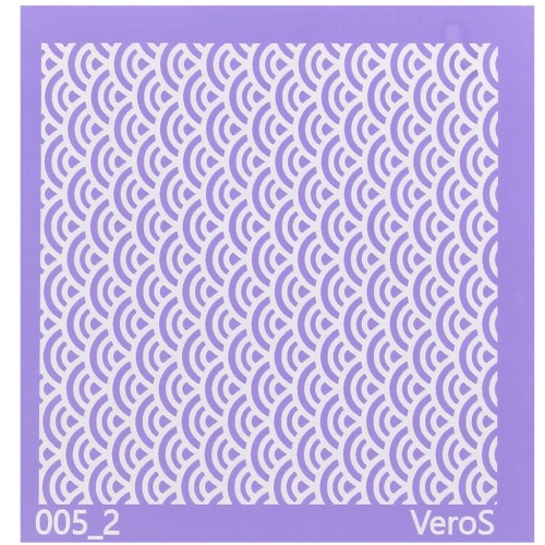 Silk Screen VeroS pour pâte polymère 90x90 mm - Motif éventails n°005_2 x1