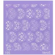 Silk Screen VeroS pour pâte polymère 90x90 mm - Motif coeurs fleuris n°195 x1