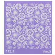 Silk Screen VeroS pour pâte polymère 90x90 mm - Motif floral n°112_1 x1|raw }}