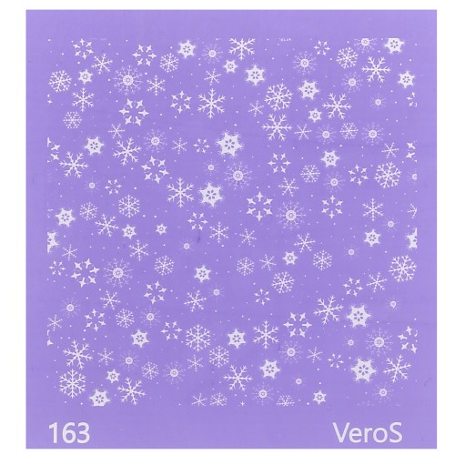 Silk Screen VeroS pour pâte polymère 90x90 mm - Motif flocons de neige n°163 x1