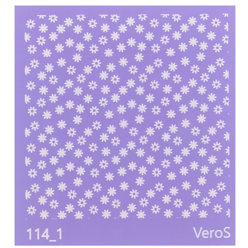 Silk Screen VeroS pour pâte polymère 90x90 mm - Motif petites fleurs n°114_1 x1