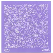 Silk Screen VeroS pour pâte polymère 90x90 mm - Motif floral 1 n°023 x1
