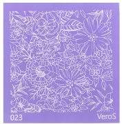 Silk Screen VeroS pour pâte polymère 90x90 mm - Motif floral 1 n°023 x1