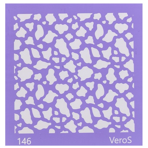 Silk Screen VeroS pour pâte polymère 90x90 mm - Motif vache n°146 x1