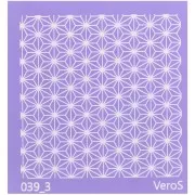 Silk Screen VeroS pour pâte polymère 90x90 mm - Motif japonais étoile n°039_3 x1