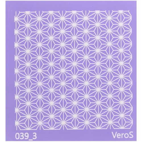 Silk Screen VeroS pour pâte polymère 90x90 mm - Motif japonais étoile n°039_3 x1