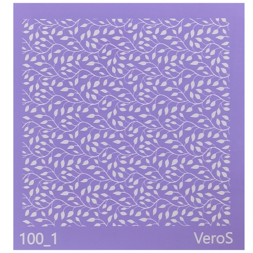 Silk Screen VeroS pour pâte polymère 90x90 mm - Motif feuillage 2 n°100_1 x1