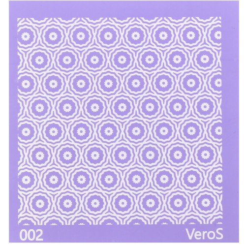 Silk Screen VeroS pour pâte polymère 90x90 mm - Motif rosaces n°002 x1