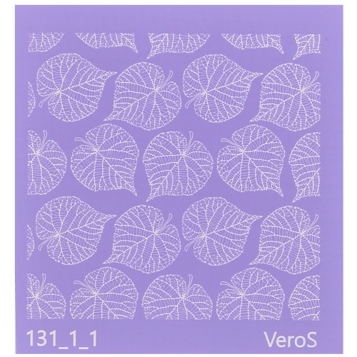 Silk Screen VeroS pour pâte polymère 90x90 mm - Motif feuille de tilleul n°131_1_1