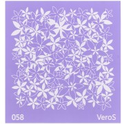 Silk Screen VeroS pour pâte polymère 90x90 mm - Motif fleurs Gentiane n°058 x1|raw }}