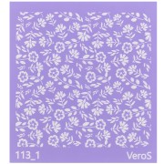 Silk Screen VeroS pour pâte polymère 90x90 mm - Motif floral 2 n°113_1 x1