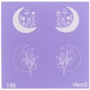 Silk Screen VeroS pour pâte polymère 80x80 mm - Motif demi-lunes fleuries n°198 x1