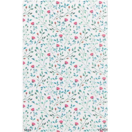 Feuille de transfert VeroS 13.5x9 cm - papier soluble pour pâte polymère - N°039 x1