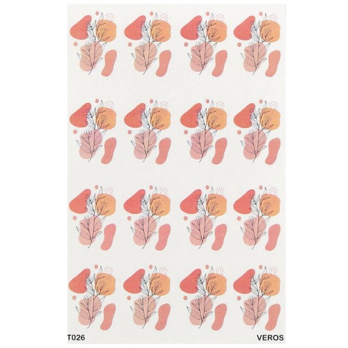 Feuille de transfert VeroS 13.5x9 cm -papier soluble pour pâte polymère - N°026 x1