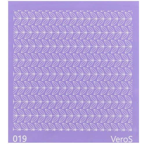 Silk Screen VeroS pour pâte polymère 90x90 mm - Motif petites feuilles n°019 x1