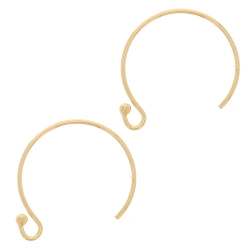 Crochets d'oreilles ronds 13 mm - Gold filled (or laminé) x20