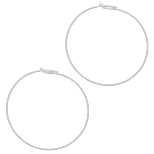 Créoles fines à décorer 25 mm - Argent 925 x20