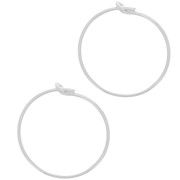 Créoles fines à décorer 15 mm - Argent 925 x40