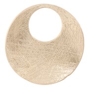 Pendentif rond irrégulier strié 24 mm - Doré satiné x1|raw }}