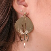 Pendentif chandelier à franges 45.5x17 mm - Doré x1