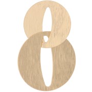 Pendentif double rond strié 38x24 mm - Doré x1