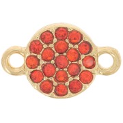 Intercalaire rond 7 mm avec strass - Doré - Orange x1