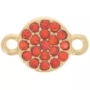 Intercalaire rond 7 mm avec strass - Doré - Orange x1