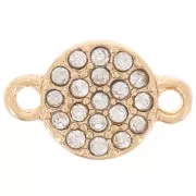 Intercalaire rond 7 mm avec strass - Doré - Crystal x1