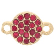 Intercalaire rond 7 mm avec strass - Doré - Rouge x1|raw }}