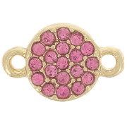 Intercalaire rond 7 mm avec strass - Doré - Rose x1|raw }}