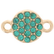 Intercalaire rond 7 mm avec strass - Doré - Bleu pétrole x1|raw }}