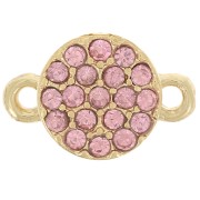 Intercalaire rond 7 mm avec strass - Doré - Rose clair x1|raw }}