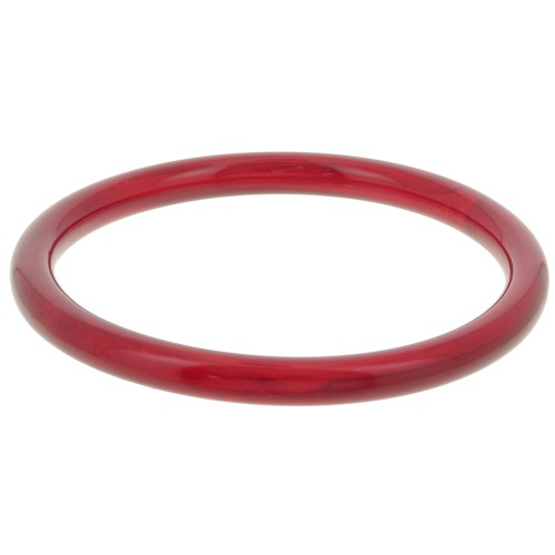 Bracelet jonc en acrylique transparent 64 mm - Marbré Bordeaux x1