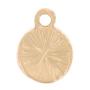 Breloque ronde 7 mm avec strass - Doré - Noir x1