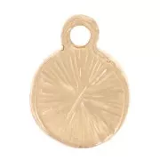 Breloque ronde 7 mm avec strass - Doré - Noir x1