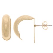 Clous d'oreilles bombés - créoles à plier 17x6 mm - Doré vintage x2|raw }}