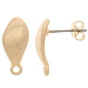 Clous d'oreilles gouttes irrégulières 16x7 mm avec anneau fermé - Doré vintage x2|raw }}