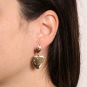 Clous d'oreilles gouttes irrégulières 16x7 mm avec anneau fermé - Argenté x2