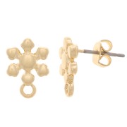 Clous d'oreilles fleurs 9.5 mm avec anneau fermé - Doré x2|raw }}