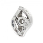 Poussoir oeil porte bonheur pour cuir regaliz 12 mm Placage Argent fin vieilli x1