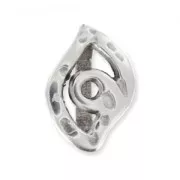 Poussoir oeil porte bonheur pour cuir regaliz 12 mm Placage Argent fin vieilli x1