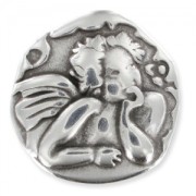 Poussoir rond ange pour cuir regaliz 24 mm Placage Argent fin vieilli x1|raw }}